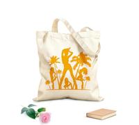 AILOONG Bolsa de compras reutilizable Atractivo atractivo Chicas Palm Beach Fiesta Tropical Relax Tela de 340g/m² de grosor Eslogan personalizable