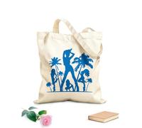 AILOONG Bolsa de compras reutilizable Atractivo atractivo Chicas Palm Beach Fiesta Tropical Relax Tela de 340g/m² de grosor Eslogan personalizable