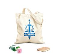 AILOONG Bolsa de compras reutilizable balanza justicia espada bufete de abogados oficina cortejo Tela de 340g/m² de grosor Eslogan personalizable