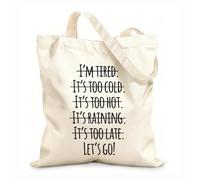 AILOONG Bolsa de compras reutilizable Cartas inspiradoras, frases de motivación, palabras, ¡vamos! Tela de 12 oz de grosor Eslogan personalizable 25x30cm Pequeño