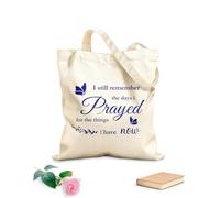 AILOONG Bolsa de compras reutilizable Citas cristianas: Todavía recuerdo los días en que oraba por las cosas que tengo ahora. Tela de 340g/m² de grosor Combina con la ropa