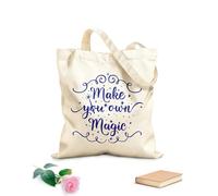 AILOONG Bolsa de compras reutilizable Crea tus propias palabras mágicas e inspiradoras Tela de 340g/m² de grosor Eslogan personalizable