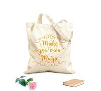 AILOONG Bolsa de compras reutilizable Crea tus propias palabras mágicas e inspiradoras Tela de 340g/m² de grosor Eslogan personalizable