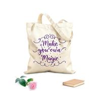 AILOONG Bolsa de compras reutilizable Crea tus propias palabras mágicas e inspiradoras Tela de 340g/m² de grosor Eslogan personalizable