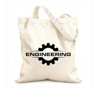 AILOONG Bolsa de compras reutilizable Diseños de logotipos de equipos para centros de formación de ingeniería Tela de 12 oz de grosor Eslogan personalizable 35x40cm Grande