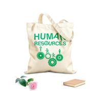 AILOONG Bolsa de compras reutilizable El equipo de recursos humanos se prepara para el estilo de oficina Tela de 340g/m² de grosor Eslogan personalizable