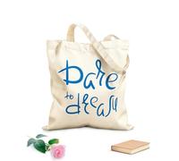 AILOONG Bolsa de compras reutilizable Frase inspiradora Atrévete a soñar con un hogar Tela de 340g/m² de grosor Eslogan personalizable