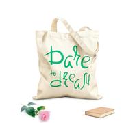 AILOONG Bolsa de compras reutilizable Frase inspiradora Atrévete a soñar con un hogar Tela de 340g/m² de grosor Eslogan personalizable