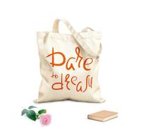 AILOONG Bolsa de compras reutilizable Frase inspiradora Atrévete a soñar con un hogar Tela de 340g/m² de grosor Eslogan personalizable
