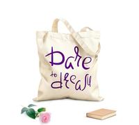 AILOONG Bolsa de compras reutilizable Frase inspiradora Atrévete a soñar con un hogar Tela de 340g/m² de grosor Eslogan personalizable