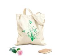 AILOONG Bolsa de compras reutilizable Hermosa rama hoja grande Tela de 340g/m² de grosor Eslogan personalizable