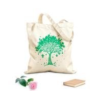 AILOONG Bolsa de compras reutilizable Hermoso árbol mágico de cuento de hadas con pájaros naturales Tela de 340g/m² de grosor Eslogan personalizable