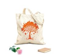 AILOONG Bolsa de compras reutilizable Hermoso árbol mágico de cuento de hadas con pájaros naturales Tela de 340g/m² de grosor Eslogan personalizable
