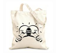 AILOONG Bolsa de compras reutilizable Ideas de oficina, bombillas, negocios, inspiración Tela de 12 oz de grosor Eslogan personalizable 35x40cm Grande