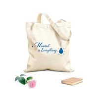 AILOONG Bolsa de compras reutilizable La mentalidad lo es todo: escuela, aula, oficina, palabras inspiradoras, cita, frase Tela de 340g/m² de grosor Eslogan personalizable