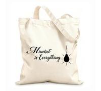 AILOONG Bolsa de compras reutilizable La mentalidad lo es todo: escuela, aula, oficina, palabras inspiradoras, cita, frase Tela de 12 oz de grosor Eslogan personalizable 35x40cm Grande