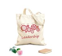 AILOONG Bolsa de compras reutilizable Mecanismos de engranajes, liderazgo, trabajo en equipo, espacio de oficina Tela de 340g/m² de grosor Eslogan personalizable