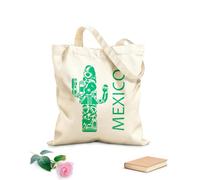 AILOONG Bolsa de compras reutilizable México América Latina Cactus Grande Mexicano Tela de 340g/m² de grosor Eslogan personalizable