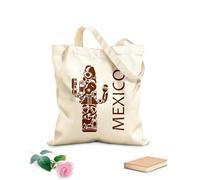 AILOONG Bolsa de compras reutilizable México América Latina Cactus Grande Mexicano Tela de 340g/m² de grosor Eslogan personalizable