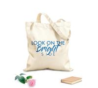 AILOONG Bolsa de compras reutilizable Mira el lado positivo: palabras inspiradoras Tela de 340g/m² de grosor Eslogan personalizable