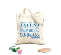AILOONG Bolsa de compras reutilizable No tengo talentos especiales. Solo soy apasionadamente curioso. Albert Einstein Tela de 340g/m² de grosor Se usa como neceser
