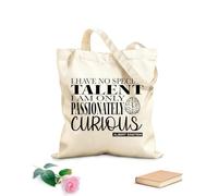 AILOONG Bolsa de compras reutilizable No tengo talentos especiales. Solo soy apasionadamente curioso. Albert Einstein Tela de 340g/m² de grosor Se usa como neceser