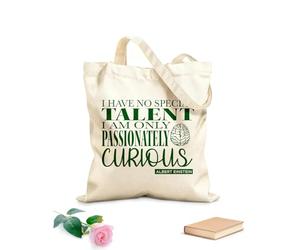 AILOONG Bolsa de compras reutilizable No tengo talentos especiales. Solo soy apasionadamente curioso. Albert Einstein Tela de 340g/m² de grosor Se usa como neceser