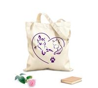 AILOONG Bolsa de compras reutilizable Peluquería canina para perros Yorkshire Terrier Tela de 340g/m² de grosor Eslogan personalizable