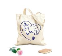 AILOONG Bolsa de compras reutilizable Peluquería canina para perros Yorkshire Terrier Tela de 340g/m² de grosor Eslogan personalizable