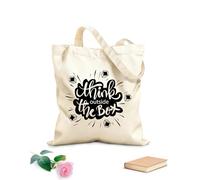 AILOONG Bolsa de compras reutilizable Piensa fuera de la caja, inspiración, idea, frase Tela de 12 oz de grosor Eslogan personalizable 35x40cm Grande