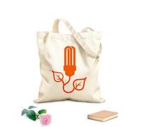 AILOONG Bolsa de compras reutilizable Planta de bombillas Energía natural Medio ambiente Tela de 340g/m² de grosor Eslogan personalizable