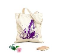 AILOONG Bolsa de compras reutilizable Pulpo ancla bajo el agua Hogar submarino Tela de 340g/m² de grosor Eslogan personalizable