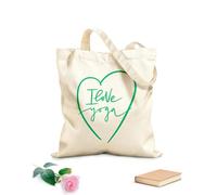 AILOONG Bolsa de compras reutilizable Símbolo del yoga del amor Espíritu Mente Cuerpo Tela de 340g/m² de grosor Eslogan personalizable