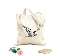 AILOONG Bolsa de compras reutilizable Tela de 12 oz de grosor Bandada de aves, animales, estilo natural de playa, gaviota Eslogan personalizable 35x40cm Grande