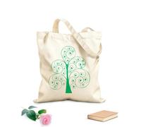 AILOONG Bolsa de compras reutilizable Tela de 340g/m² de grosor Arte viviente de hojas de árbol Eslogan personalizable