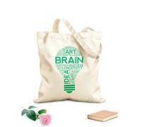 AILOONG Bolsa de compras reutilizable Tela de 340g/m² de grosor Bombilla cerebral Éxito Palabras Oficina Escuela Aula Eslogan personalizable
