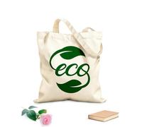 AILOONG Bolsa de compras reutilizable Tela de 340g/m² de grosor Ecología Eco Palabra Logotipo Hojas Naturales Eslogan personalizable