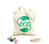 AILOONG Bolsa de compras reutilizable Tela de 340g/m² de grosor Ecología Eco Palabra Logotipo Hojas Naturales Eslogan personalizable