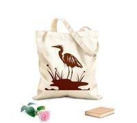 AILOONG Bolsa de compras reutilizable Tela de 340g/m² de grosor Garza Pájaro Cigüeña Guardería Cigüeña Natural Eslogan personalizable