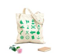 AILOONG Bolsa de compras reutilizable Tela de 340g/m² de grosor Icono de rueda pirata Navegación marítima Eslogan personalizable