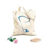 AILOONG Bolsa de compras reutilizable Tela de 340g/m² de grosor Jugando al golf emblema bandera bola hoyo Eslogan personalizable