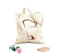 AILOONG Bolsa de compras reutilizable Tela de 340g/m² de grosor Jugando al golf emblema bandera bola hoyo Eslogan personalizable