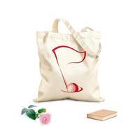 AILOONG Bolsa de compras reutilizable Tela de 340g/m² de grosor Jugando al golf emblema bandera bola hoyo Eslogan personalizable