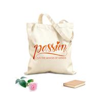 AILOONG Bolsa de compras reutilizable Tela de 340g/m² de grosor La pasión por las letras es el origen del genio Eslogan personalizable