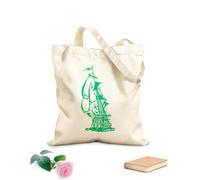 AILOONG Bolsa de compras reutilizable Velero Antiguo Barco de Mar Navegando Estilo Oceánico Tela de 340g/m² de grosor Eslogan personalizable