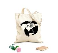 AILOONG Bolsa de compras reutilizable Zoológico de aves Parrot Head, vivero natural Tela de 12 oz de grosor Eslogan personalizable 35x40cm Grande