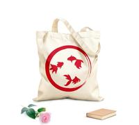 AILOONG Bolsa de lona Acuario de peces de colores Círculo Zen Enso Budismo Tela de 340g/m² de grosor Sustituye a la mochila escolar