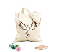 AILOONG Bolsa de lona Adorno abstracto de pájaro fénix de fantasía Tela de 340g/m² de grosor Sustituye a la mochila escolar