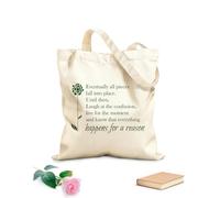 AILOONG Bolsa de lona Al final, todo encajará. Hasta entonces, ríete de la confusión, vive el momento y ten presente que todo sucede por una razón. Tela de 340g/m² de grosor Bolsa para dibujar