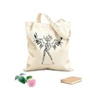 AILOONG Bolsa de lona Ángel Chica Mujer Diablo Llamas Belleza Tela de 12 oz de grosor Bolsa para dibujar 31x36cm Mediano